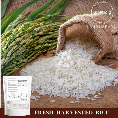 Image of JOLKHABAR | TULAIPANJI RICE | TULAI PANJI CHAL | TULAIPANJI CHAWAL | Bengali Aromatic Short Grain | GI Tagged Rice | Perfect for Bhog, Khichuri, Payesh & Pulao | Taste of Bengal | 950g Pack