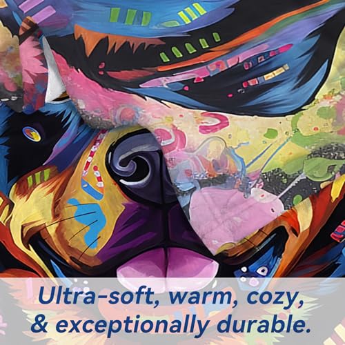 ALIFAFA Rottweiler Blanket Gifts, Cute Colorful Splash Rottweiler Dog Throw Blanket, Rottweiler Gifts for Men Women Kids, Rottweiler Lovers Gifts, Cozy Plush Rottweiler Accessories,60"x50" - Image 4