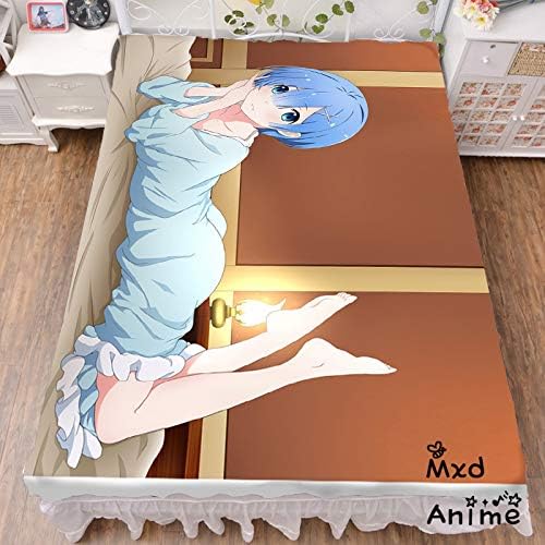 Mxdfafa Japan Anime Re Zero Kara Hajimeru Isekai Seikatsu Rem Bed Blanket Throw Blanket Bedding Coverlet Cosplay Gift Cartoon Soft Sheet Lover Gifts