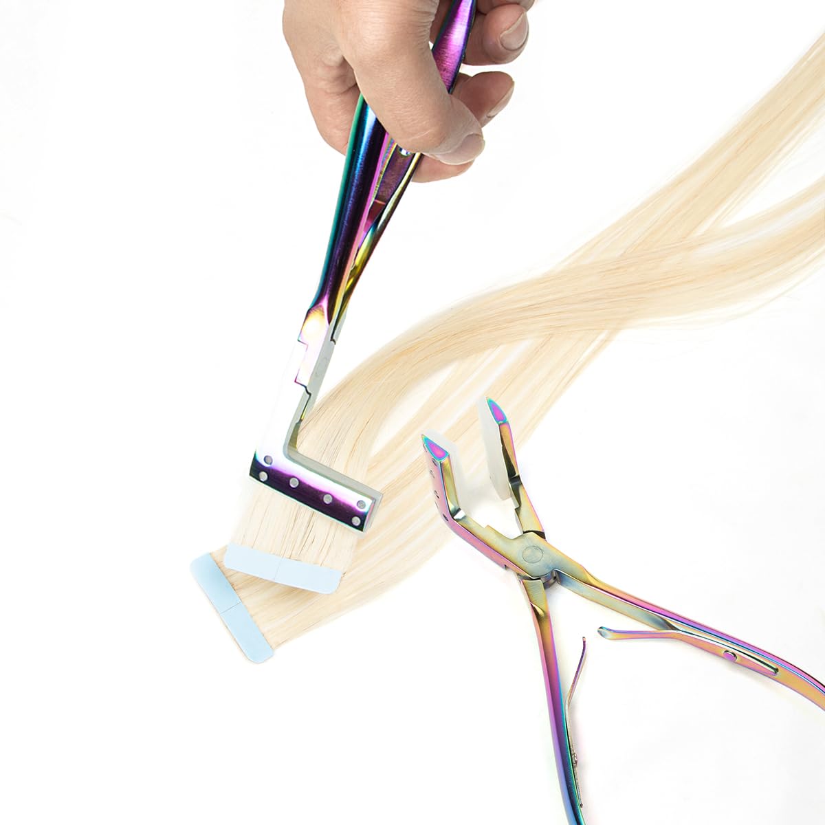 Tape in Extension Tool for Hair Extensions Pliers and Clamp Kit | Stainless steel clamp for tape in hair extensions salon or home use with firm grip