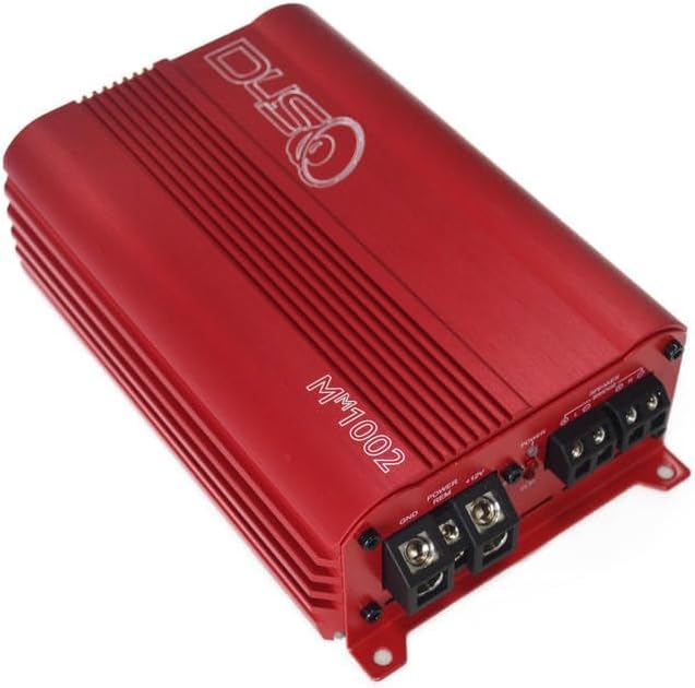 Down4Sound MM1002 Mini Maxx Red 350W RMS Mini 2-Channel Car Audio Amplifier