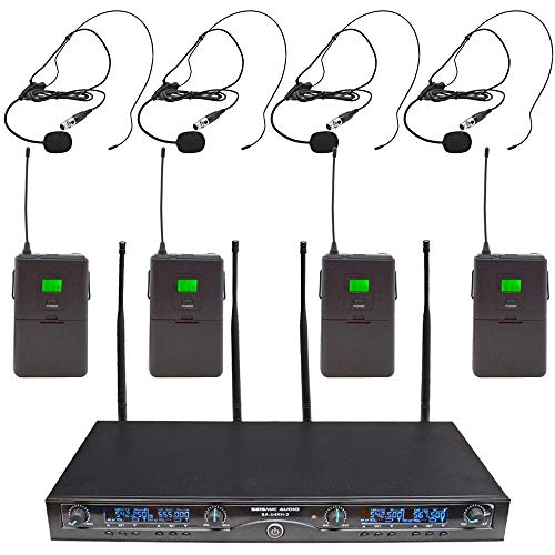 Seismic Audio - SA-U4LV6-2 - 4 Channel Professional UHF Wireless Microphone System