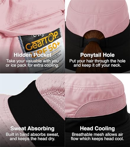 Image of GearTOP Safari Hat for Men Sun Hats for Women UV Protection UPF 50+ Fishing, Gardening, Hiking Hat (22-23 1 /2 inch)