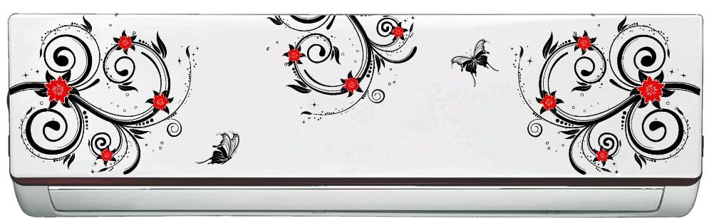 Image of 'Tree Black and Red Butterflies '' AC Sticker (96 cm x30 cmx 24 cm)