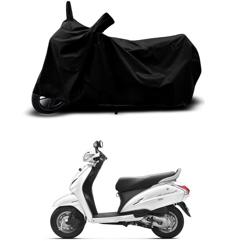 Image of 100% Scratchproof /UV-Rays /Heat Protection /Birds Dropping /Water Resistant /Dust Proof /Waterproof /Full Bike Scooty Two Wheeler Body Cover Compatible for Honda Activa 3G All Varients[Black]