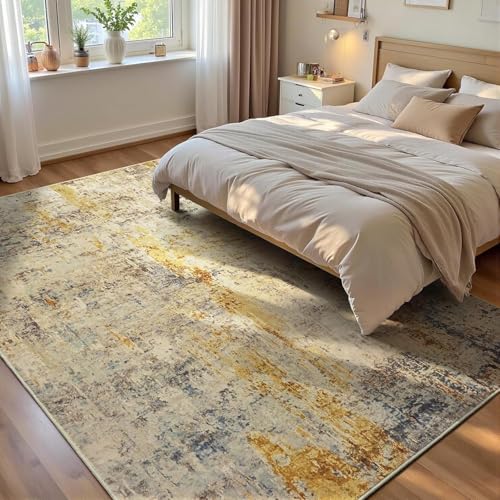 Tapis abstrait moderne lavable et robuste pour salon 120x170 cm - 2