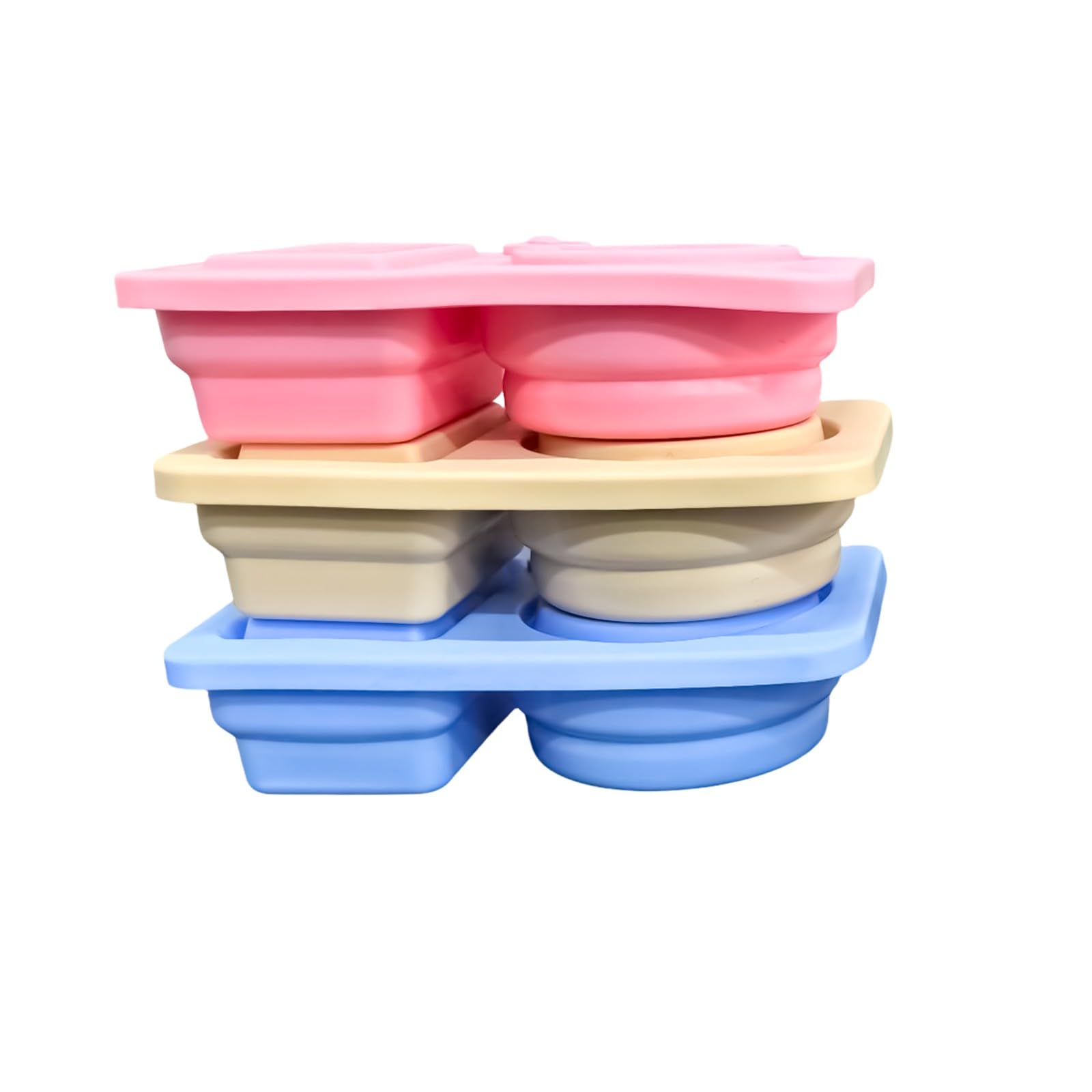 GMBYLBY Portable Snacks Organizers Silicones Materials Divided Sections Keep Food Separate Suitable for School Work Double Layer Food Container