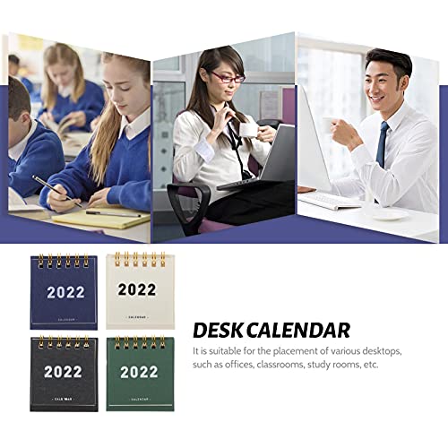 ABOOFAN 4 Stuks Mini 2022 Kalender Tafelblad Agenda Schema Desktop Planning Wekelijkse Dagelijkse Kalender Flipping Tent… - Afbeelding 7