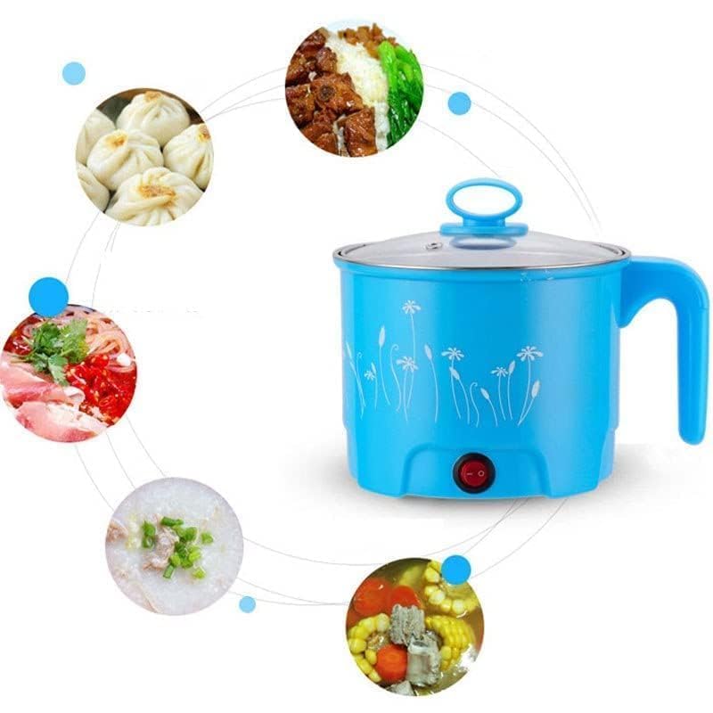 Image of Electric Mini Cooking Pot with Glass Lid & Handle, Multi-Purpose Portable Electric Kettle for Boiling Noodles Soup Milk Tea Eggs, Compact Travel Hot Pot for Home Hostel Office Use (1pcs)