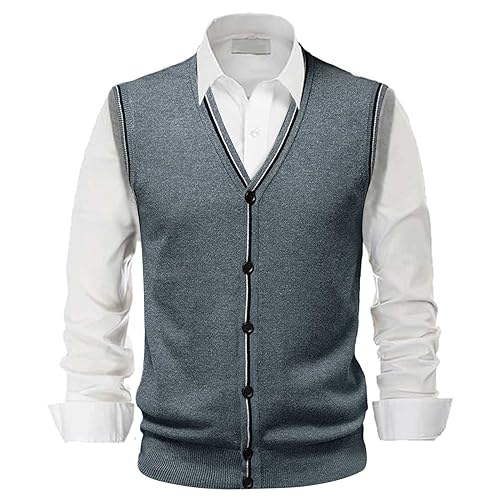 Gilet homme pure laine bouclée col V élégant et chaud pour l'hiver
