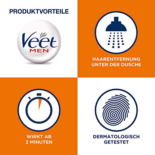 Veet Men Dusch-Haarentfernungscreme für Oberkörper & Beine - Enthaarungscreme für Männer, normale Haut - 150 ml inkl. Schwamm - Image 7