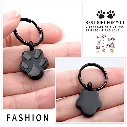 Cremation Ash Urn Keychain For Pet Ashes Cremation Jewelry For Human Ashes Dog Cat Cremation Keepsake Memorial Urn Keychain Ash Holder For Women Men (Paw Black） #TOP3