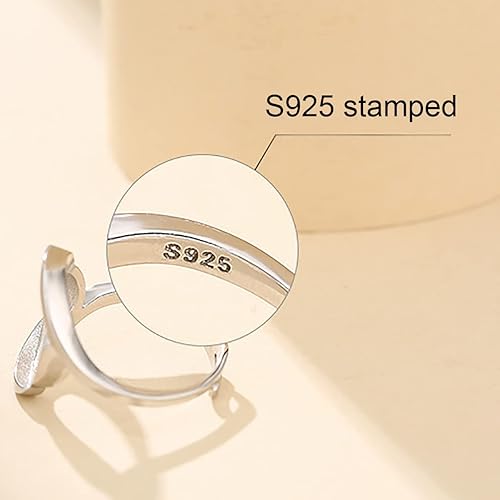 Miniatura 10 de Anillo de copa de bisel ajustable de plata de ley 925 para montaje de 567.589.511.50.610 in, ajuste de cabujón redondo, base de anillo hecho a mano,