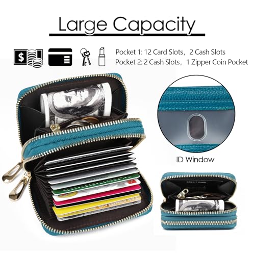Image of imeetu Rfid Credit Card Holder,Genuine Leather Businese Card Case,Rfid Blocking Wallet for Women & Men