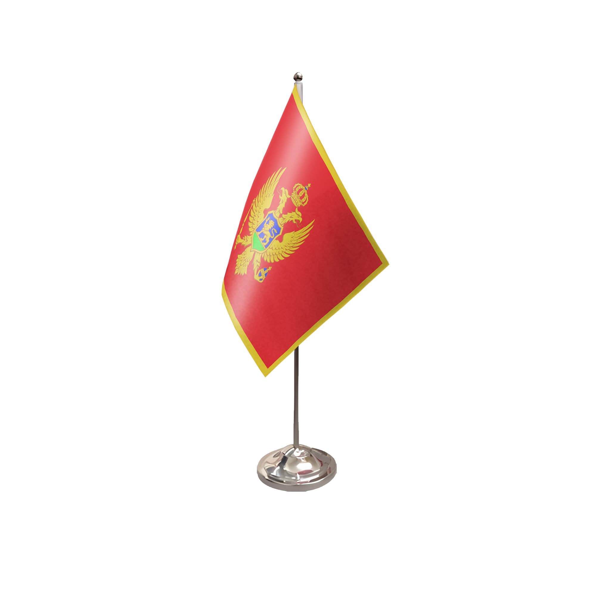 Flagtex Montenegro Satin Table Flag With Chrome Pole & Base — image 1