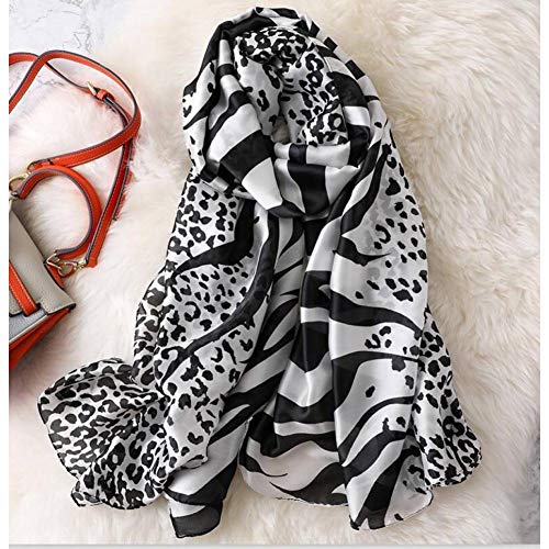 Foulard en soie femme imprimé animal chic et grand châle polyvalent