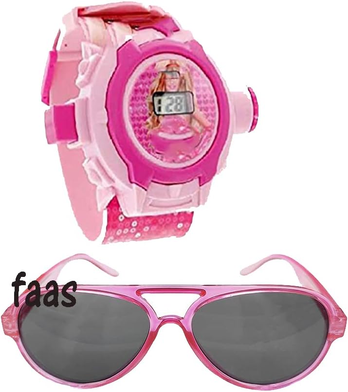 faas Pink Sunglass +24 Images Digital Projector Watch For Girls (Sunglass Age 6 to 10).(Pack Of 2)