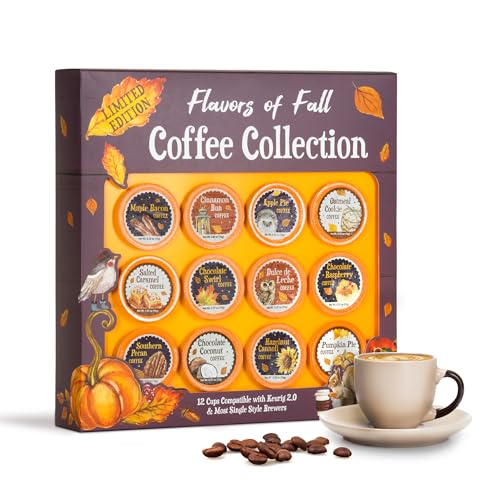 Flavors of Fall Coffee Pods Gift Set - 12 Fall-Inspired Pods for Coffee Machine - Perfect for Autumn Lovers