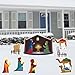 Nativity Scene - Christmas Yard Decoration Set - 8 Pcs Total with 17 Short Stakes