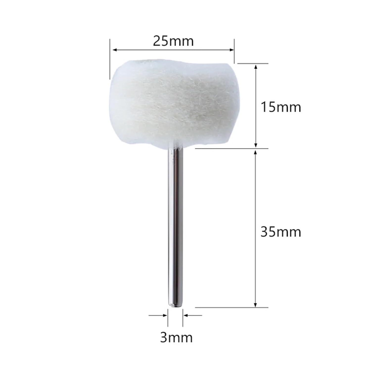 5-50Pcs Mini Wool Polishing Head 3mm Shank Buffing Wheel Brush for Drill Rotary Tool Abrasive Fine Grinding(50pcs)
