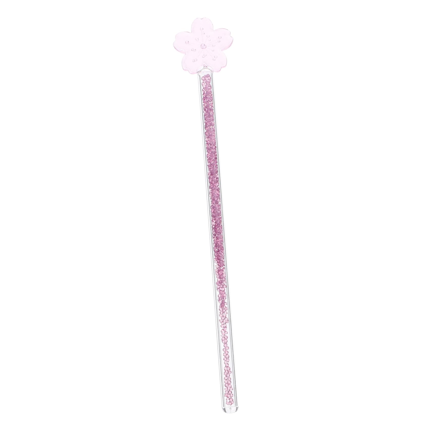 GRIRIW Long Handle Drink Stirrers Flower Design Glass Stir Stick for Coffee Juice Random Style