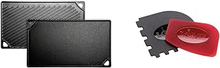 Lodge LDP3 Cast Iron Reversible Grill/Griddle (9.5" x 16.75") and Lodge Pan & Grill Scraper Set (2 Pieces)