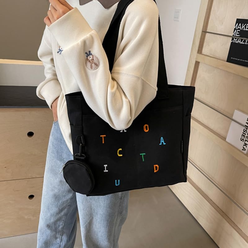 Large Soft Fabric Tote Bag for Women with Zipper, Stylish Durable Handbag with Comfortable Handle3