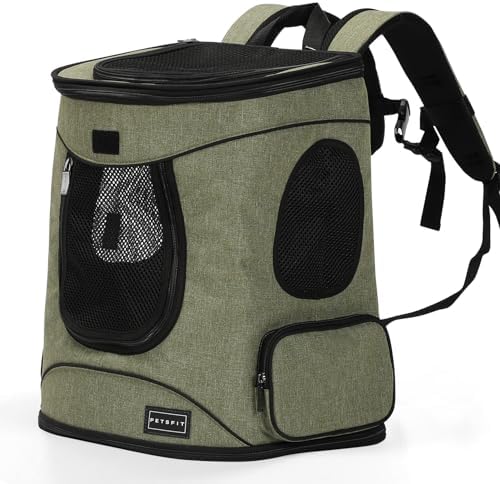 Petsfit Pet Backpack with Mesh Window, Dog Carrier Backpack with ...