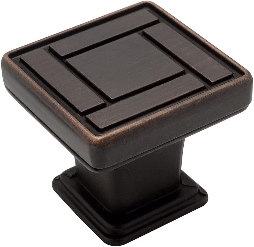 Cosmas 5 Pack 7155ORB Oil Rubbed Bronze Square Cabinet Hardware Knob - 1-1/8 Inch Square