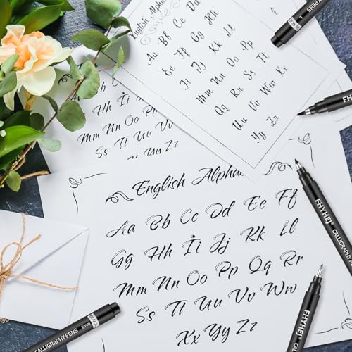 Calligraphy Pen,6 Size Calligraphy Pens for Writing,Brush Pens Calligraphy Set for Beginners,Black Archival Ink Pens,Calligraphy markers,Hand Lettering Pen for Art Drawing,Sketching,Scrapbooking