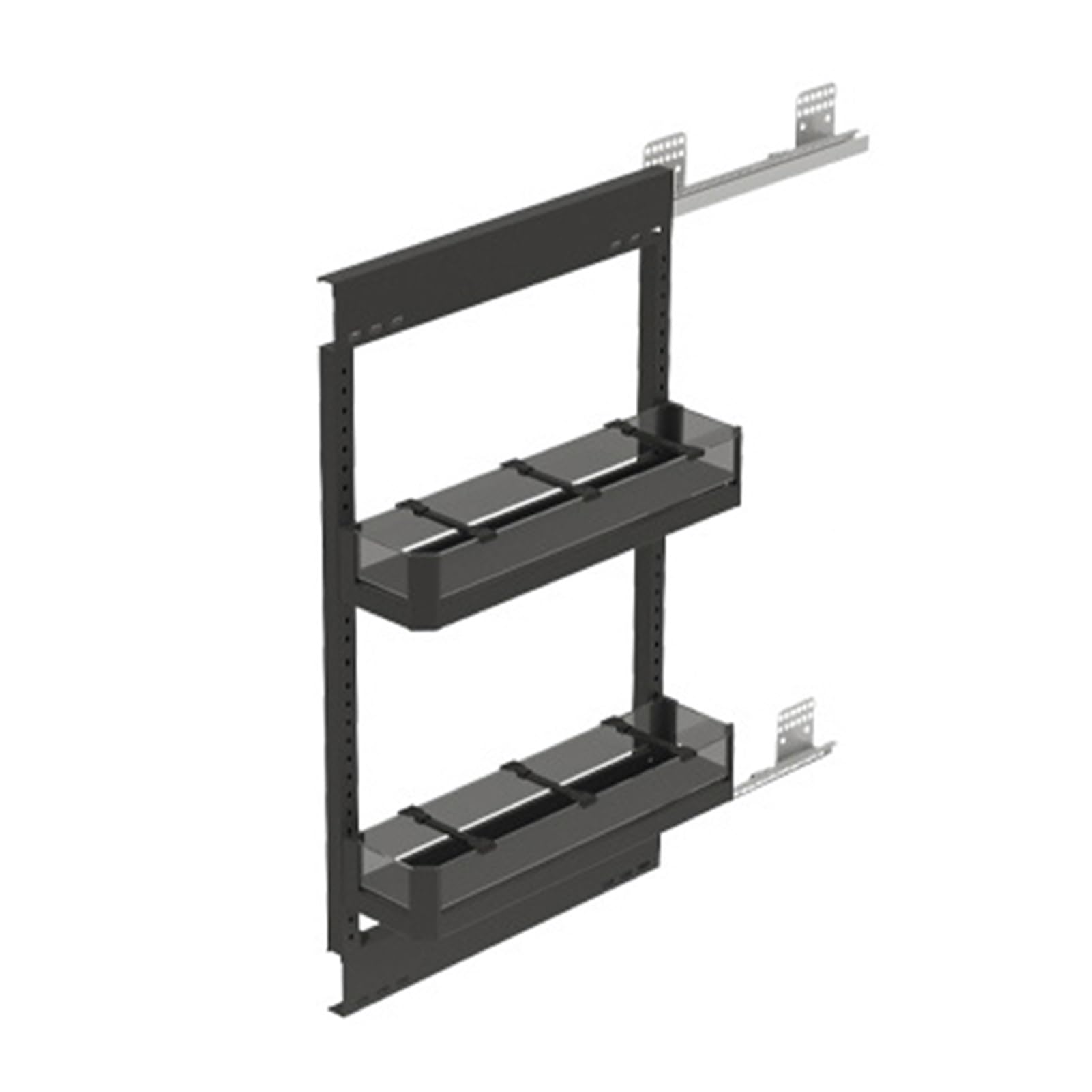 Organizzatore per armadio con spazio ridotto, ripiano alto a 2 ripiani con ammortizzatore per spezie e utensili da cucina, si posiziona accanto al frigorifero e al forno (160 x 60 cm)