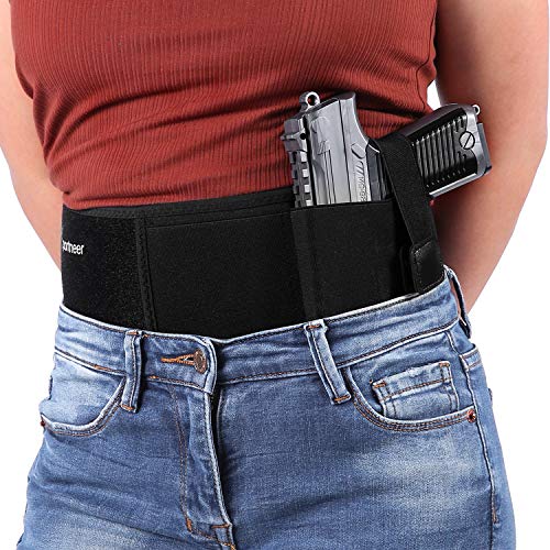 Belly Band Holster for Concealed Carry, Sportneer Ultimate Gun Holster for Men Women Compatible with Glock 17 - 43 Smith Wesson Taurus Ruger for Hiking Jogging Running