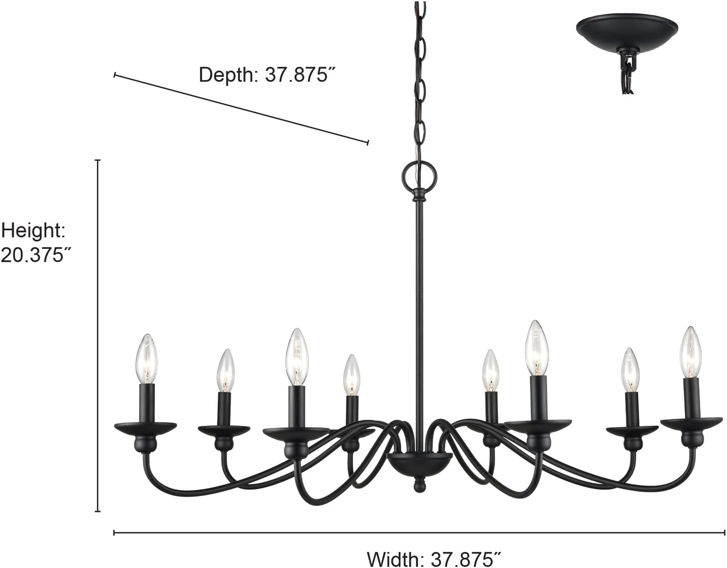 Millennium Lighting Delvona Chandelier with dimensions