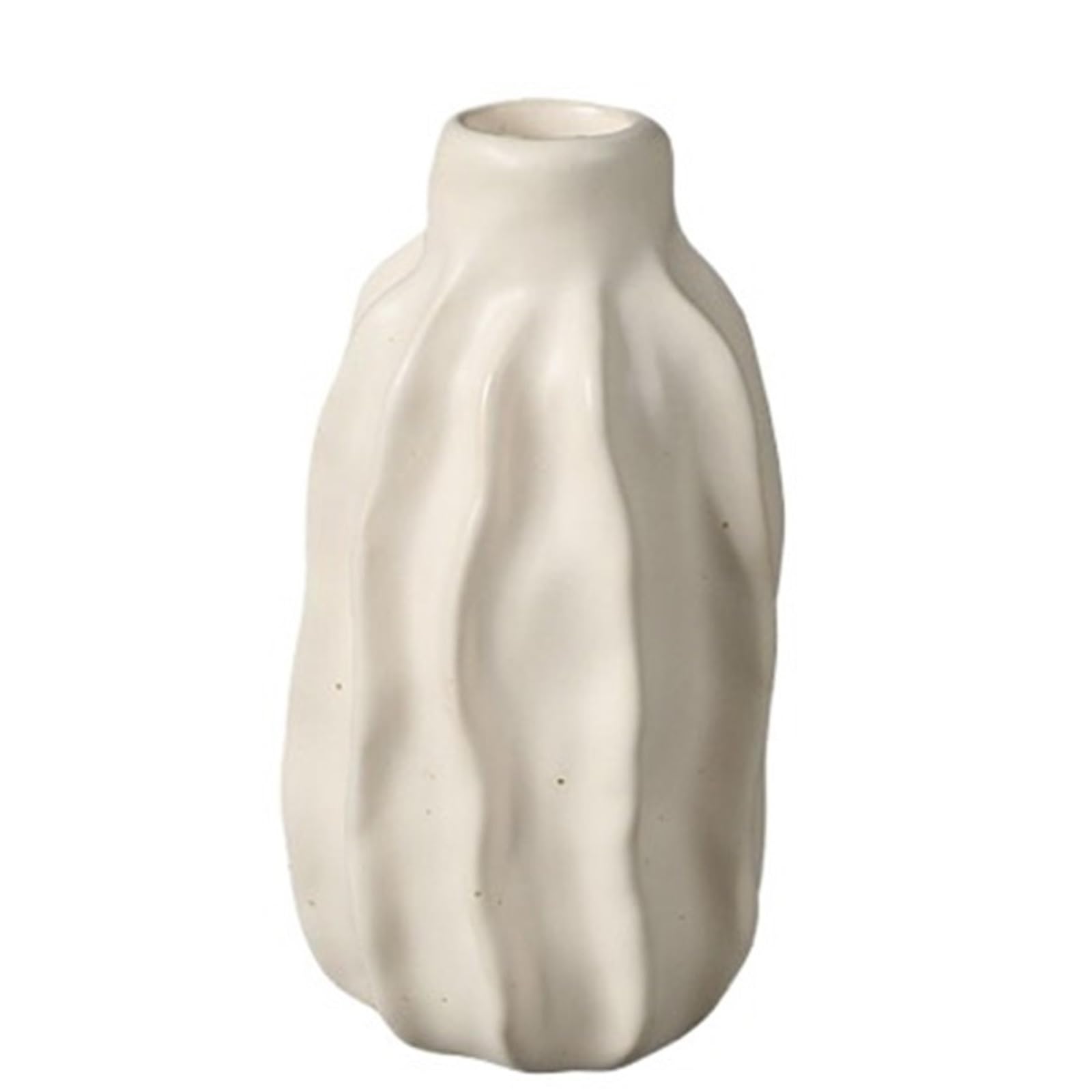 1Pair Cream Ceramic Candlestick Table Restaurant Plank House Decoration for Candle(Size4)