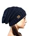 NYfashion101 Exclusive Oversized Baggy Slouchy Thick Winter Beanie Hat - Navy