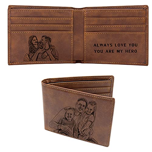 Custom Wallets for Men Personalized Photo Wallet Engraved Wallet with Picture Customized Gift for Him Boyfriend Dad Father Husband, Slim Bifold Wallet4