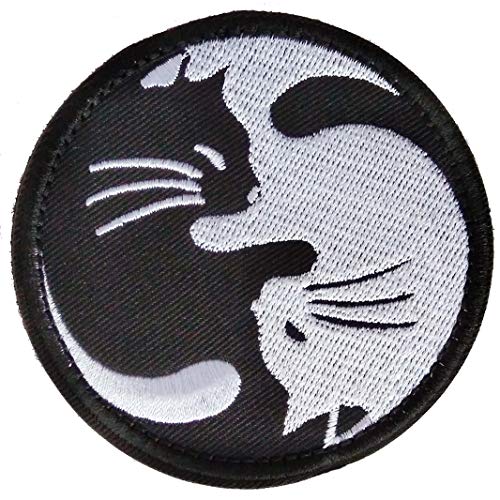 (LOLO import) 刺繍 ベルクロワッペン 陰陽猫 霊幻道士 太極図 猫