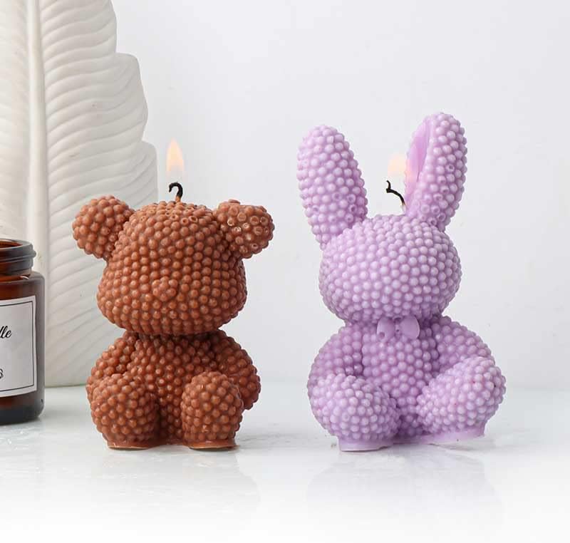 Miniatura 3 de Tone Fun Moldes de silicona con forma de conejo de perlas para hacer velas, resina, velas de aromaterapia, jabón de cera hecho a mano, decoración