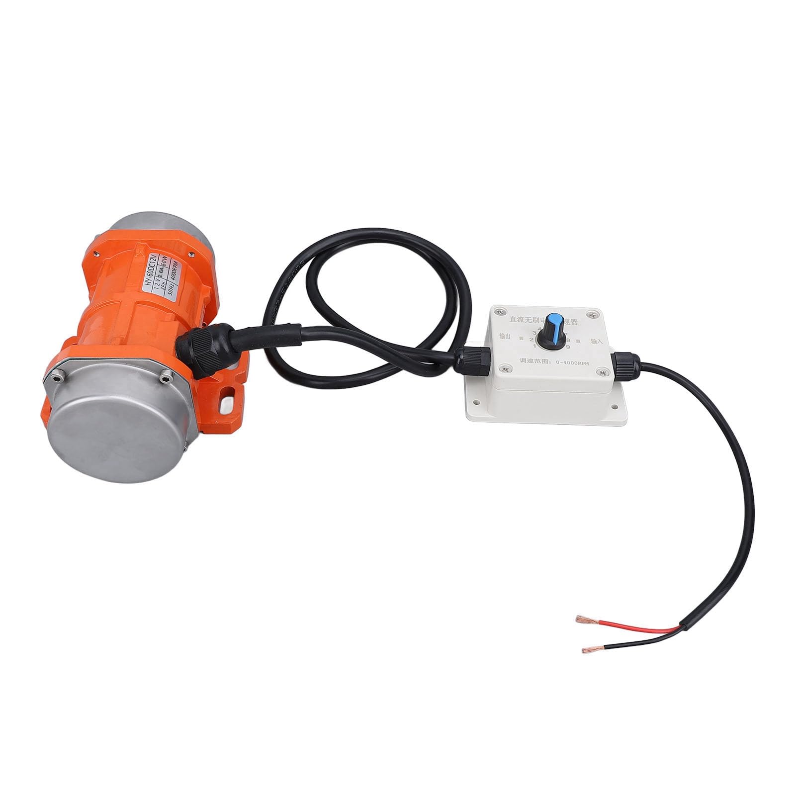Motore Vibrante Elettrico da 3800 Giri/min, Vibratore per Calcestruzzo in Lega di Alluminio con Regolatore di velocità, Efficiente e Silenzioso per l'edilizia e l'estrazione Mineraria (60W)