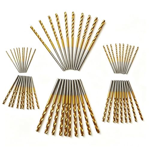 60Pcs Micro Drill Bits Set 1/8 1/16 3/64 5/64 3/32 7/64 Jobber Length Twist Drill Bit Set for Steel Wood Plastic Aluminum Alloy