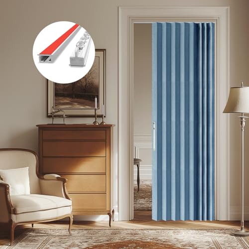 AJAZZ 100% Blackout Accordion Door Closet Door Curtain-with 