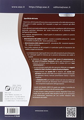 UNICO 2016. Società di persone ed equiparate