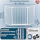 BabyDan Flex M, 90-146 cm, Treppenschutzgitter/Raumteiler, Weiß, Hergestellt in Dänemark - Schutzgitter/Sicherheitsgitter (Haustiergitter/Hundegitter/Hundelaufstall)