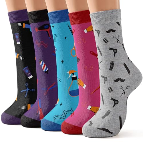 Jeasona Womens Hairdresser Socks Hair Stylist Gifts For Women Female Barber