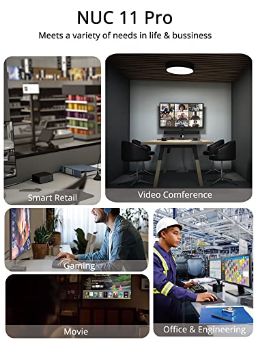 Intel Nuc 11 Nuc11Tnhi5 Pro Barebone Kit 4-Core I5-1135G7, Iris Xe Graphics Mini Business Gaming Pc Desktop 2X Hdmi & Thunderbolt, Wifi6 Bluetooth5 8K 4 Display Capable (Without Ram & Ssd & Os) #TOP6