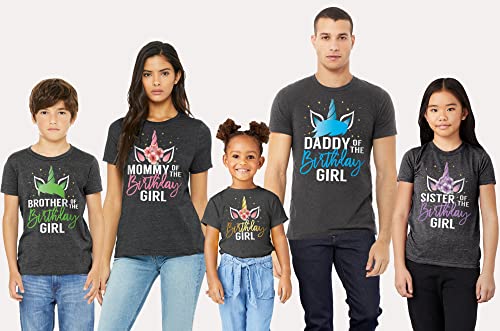 Teeny Fox Birthday Girl Unicorn T-Shirt Family Dad Mom Brother Sister Shirts Sibling Matching Outfits3