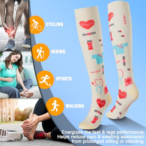 Image of Bropite Compression Socks for Women & Men Circulation-Compression Socks 20-30 mmhg-Best for Running,Medical,Nurse,Travel, 02B - assorted 1A, Large-X-Large