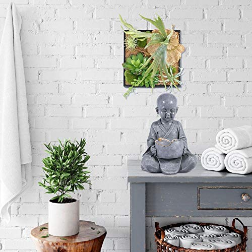 Statue de Bouddha de jardin figurine moine décoration extérieur 29cm