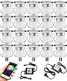 💡 Leistungsstarke Funktionen: Mit der App können,Sie können die Helligkeit des Lichts einstellen (1-100%), RGB 16 Millionen Farben zur Auswahl. Das Bodeneinbauleuchten verfügt außerdem über eine Timing-Funktion, Memoryfunktion, Musikmodus und DIY-Modi.