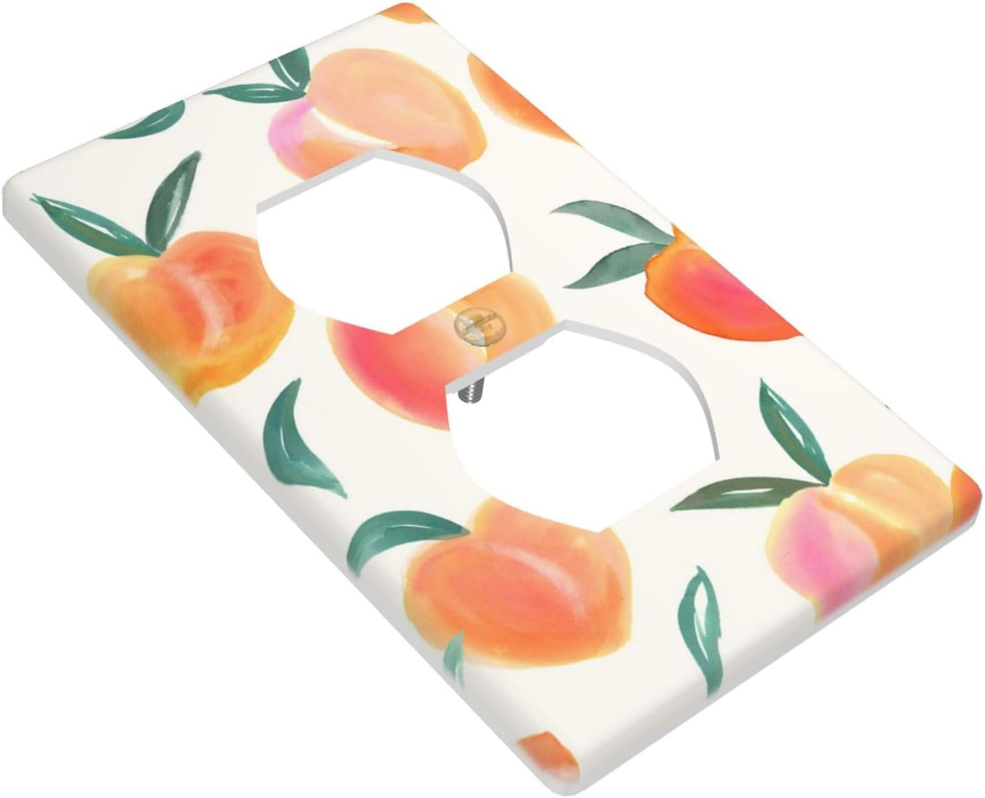 Peach Light Switch Cover Decorative Duplex Outlet Covers Wall Plate Standard Size Fruit Faceplate 4.5" x 2.76" Switch Plate Cover for Electrical Kitchen Girls Room Home Bedroom Bathroom image 3